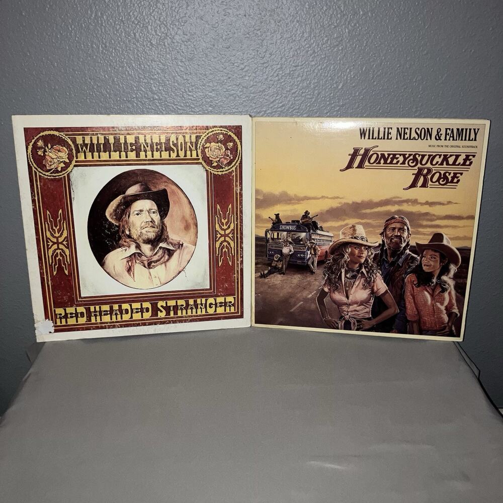 Vinyl Record Willie Nelson Red Headed Stranger / Honeysuckle Rose Soundtrack Lot